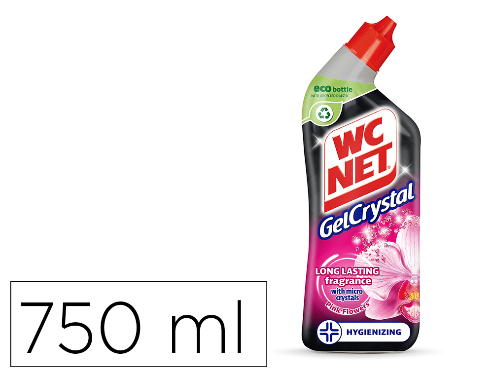 LIMPIADOR DE INODOROS WC NET GEL CRYSTAL AROMA FRESCO BOTELLA DE 750 ML