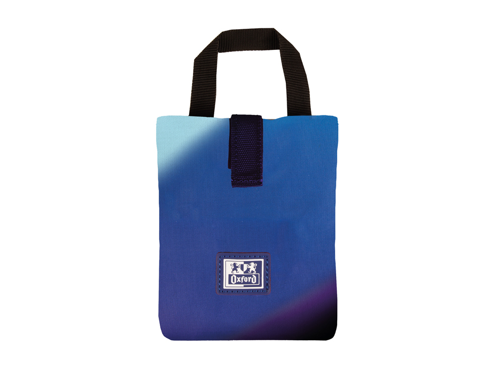 BOLSO SANDWICH OXFORD BAG SPACE GRADIENT CON ASA Y CIERRE VELCRO COLOR AZUL 110X200 MM