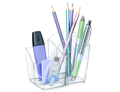 CUBILETE PORTALAPICES CEP GAMA ELLYPSE PLASTICO TRANSPARENTE 118X89X98 MM